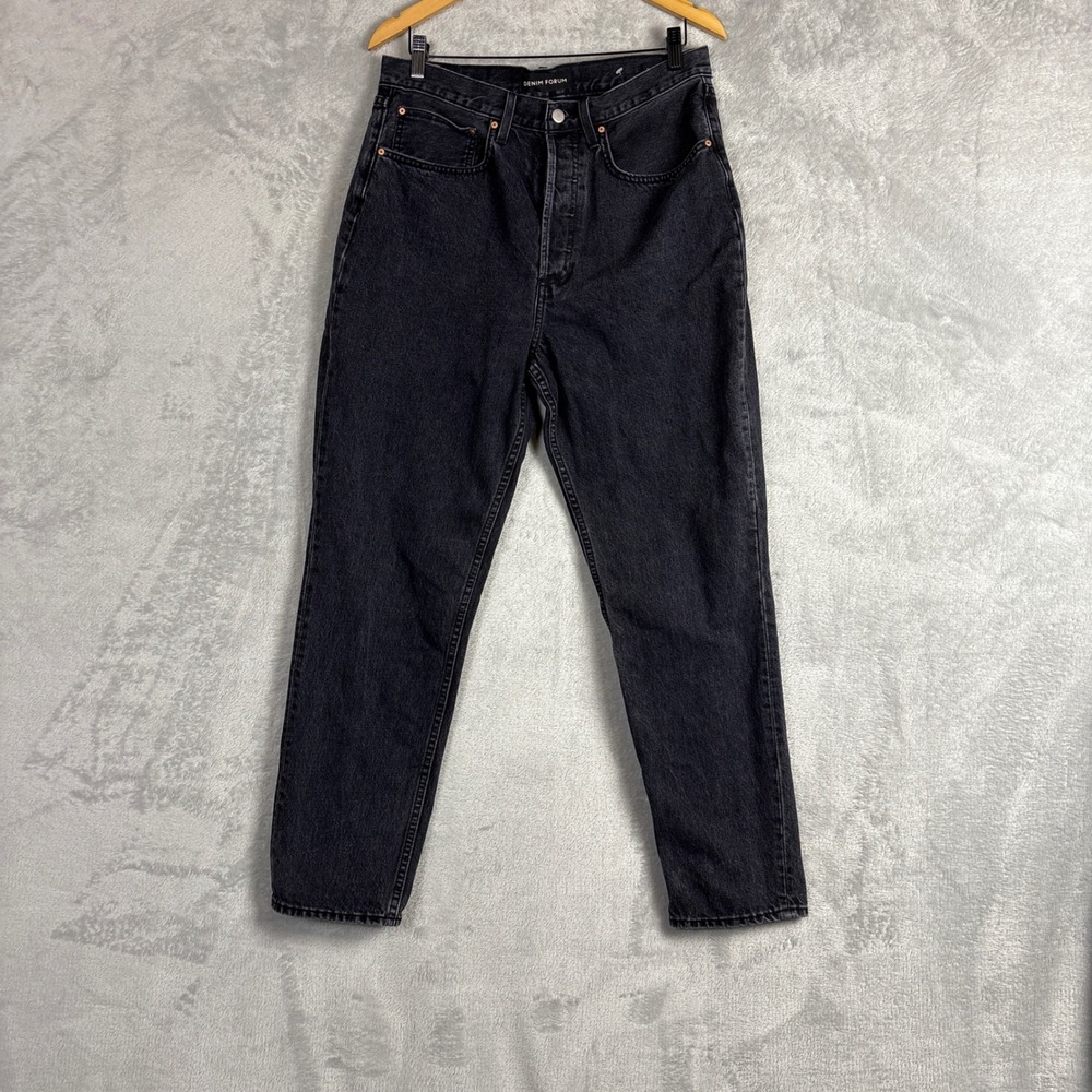 Denim Forum The BF High Rise Loose Black Organic Cotton Jeans 28L Minimalist Y2K